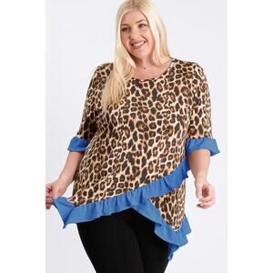 Story Teller Leopard And Ruffle Tunic Plus